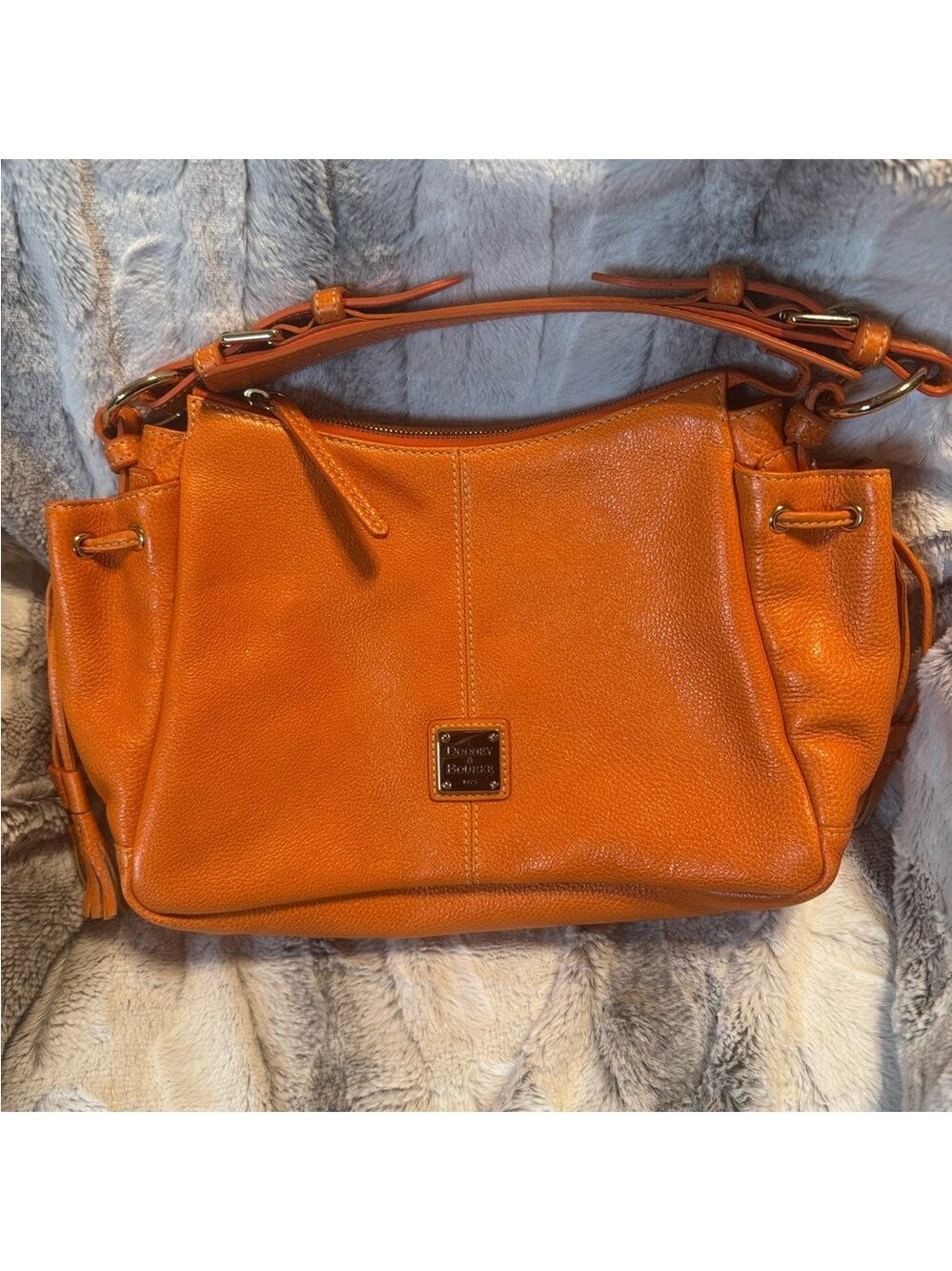 Dooney & Bourke - Tangerine Pebbled Leather Hobo Bag EUC